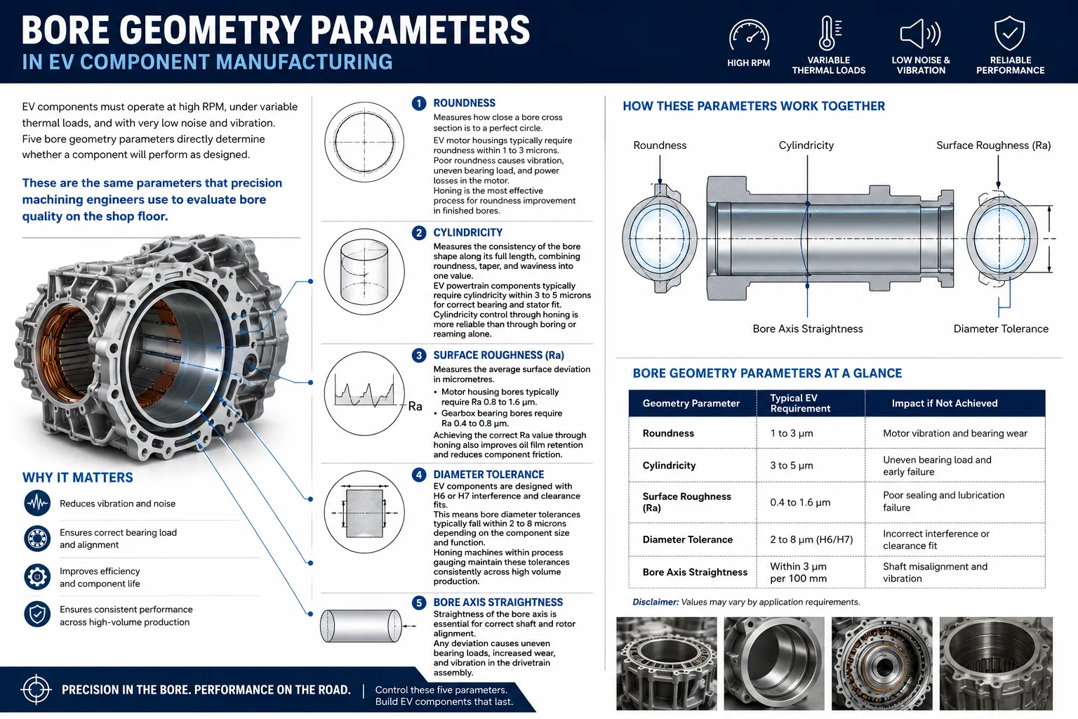 Bore Geometry Parameters in EV Component Manufacturing